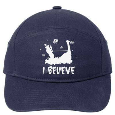 Halloween Costume Bigfoot Riding Nessie I Believe UFO Alien 7-Panel Snapback Hat