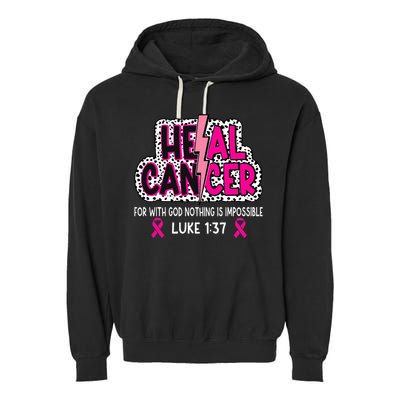 Heal Cancer Believe God Christian Garment-Dyed Fleece Hoodie