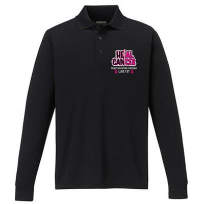 Heal Cancer Believe God Christian Performance Long Sleeve Polo