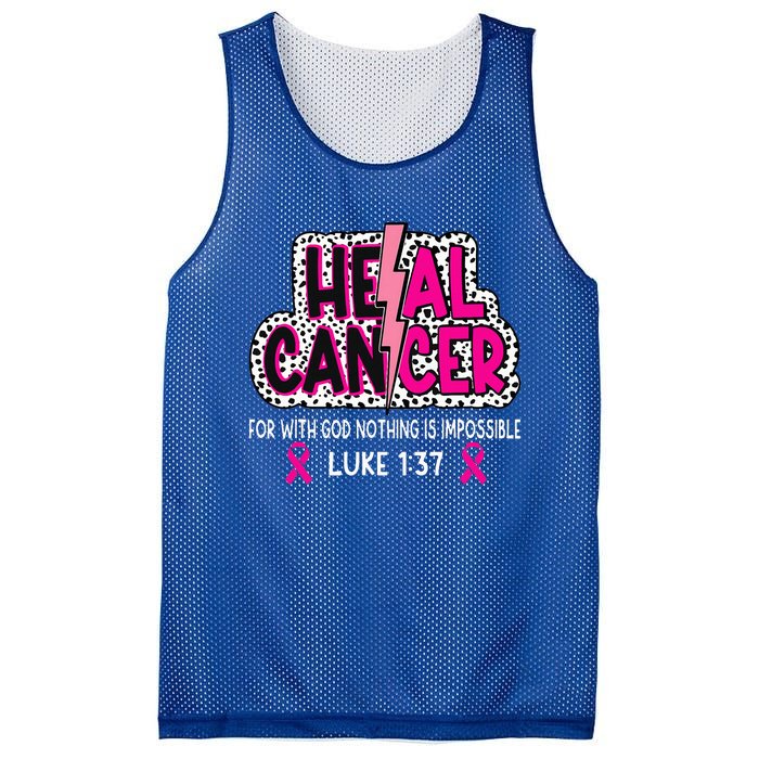 Heal Cancer Believe God Christian Mesh Reversible Basketball Jersey Tank