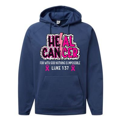 Heal Cancer Believe God Christian Performance Fleece Hoodie