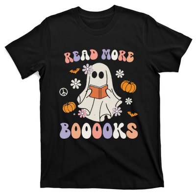 Halloween Cute Boo Read A Book Teacher's Day T-Shirt