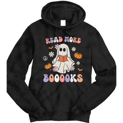 Halloween Cute Boo Read A Book Teacher's Day Tie Dye Hoodie