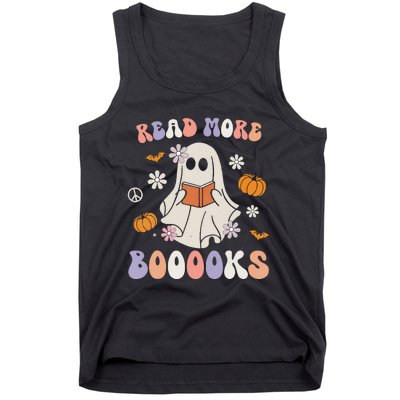 Halloween Cute Boo Read A Book Teacher's Day Tank Top