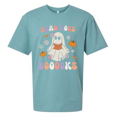 Halloween Cute Boo Read A Book Teacher's Day Sueded Cloud Jersey T-Shirt