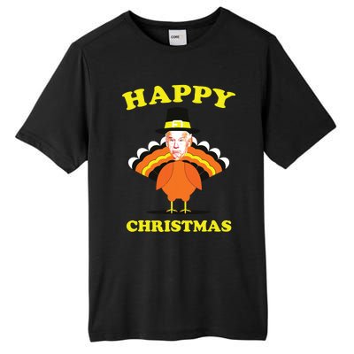 Happy Christmas Biden Funny Thanksgiving Turkey Tall Fusion ChromaSoft Performance T-Shirt