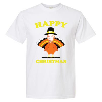 Happy Christmas Biden Funny Thanksgiving Turkey Garment-Dyed Heavyweight T-Shirt