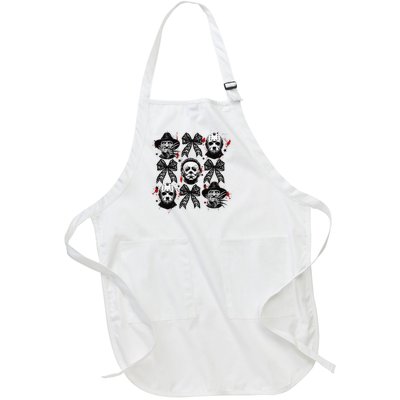 Halloween Coquette Bow Horror Characters Bow Spooky Season Full-Length Apron With Pockets