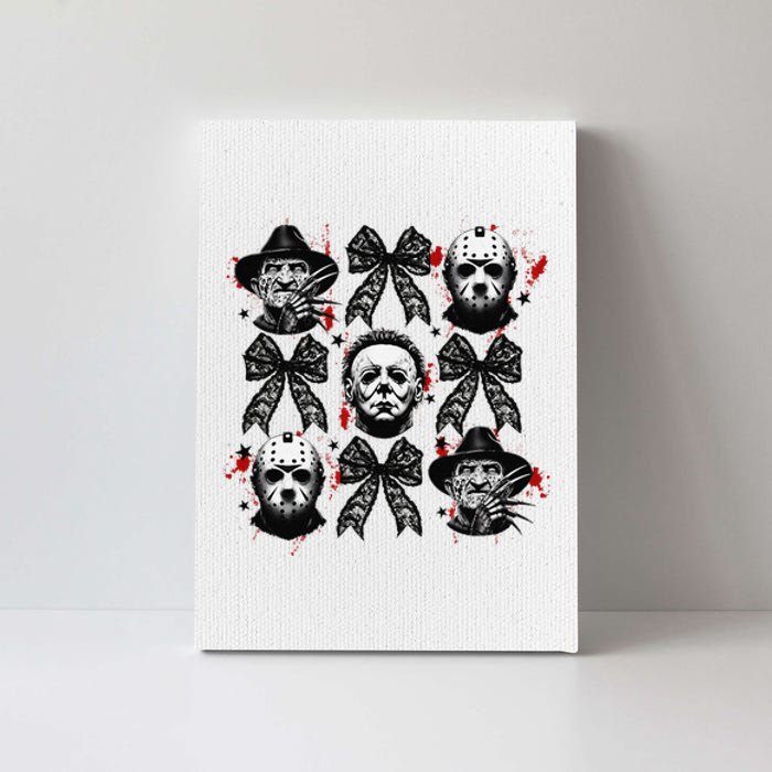 Halloween Coquette Bow Horror Characters Bow Spooky Season Canvas