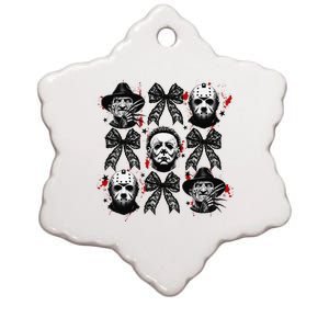 Halloween Coquette Bow Horror Characters Bow Spooky Season Ceramic Star Ornament