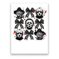 Halloween Coquette Bow Horror Characters Bow Spooky Season Poster