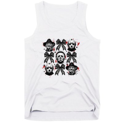 Halloween Coquette Bow Horror Characters Bow Spooky Season Tank Top