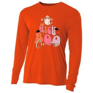 Halloween Cute Boo Groovy Ghost Nicu Boo Crew Gift Cooling Performance Long Sleeve Crew