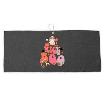 Halloween Cute Boo Groovy Ghost Nicu Boo Crew Gift Large Microfiber Waffle Golf Towel