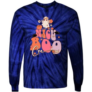 Halloween Cute Boo Groovy Ghost Nicu Boo Crew Gift Tie-Dye Long Sleeve Shirt