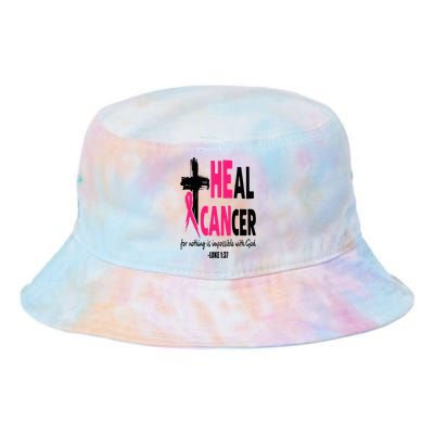 Heal Cancer Believe God Christian Breast Cancer Awareness Tie Dye Newport Bucket Hat