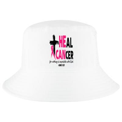 Heal Cancer Believe God Christian Breast Cancer Awareness Cool Comfort Performance Bucket Hat