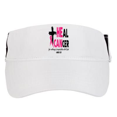 Heal Cancer Believe God Christian Breast Cancer Awareness Adult Drive Performance Visor