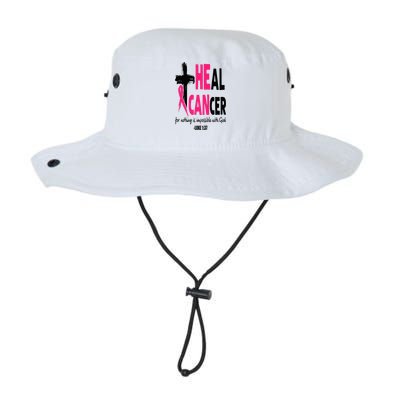 Heal Cancer Believe God Christian Breast Cancer Awareness Legacy Cool Fit Booney Bucket Hat