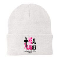 Heal Cancer Believe God Christian Breast Cancer Awareness Knit Cap Winter Beanie