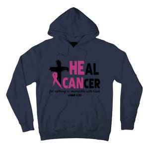 Heal Cancer Breast Cancer Awareness Month back and front side Tall Hoodie