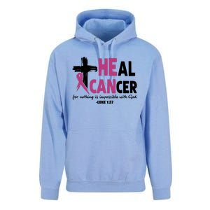 Heal Cancer Breast Cancer Awareness Month back and front side Unisex Surf Hoodie