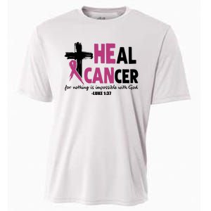 Heal Cancer Breast Cancer Awareness Month back and front side Cooling Performance Crew T-Shirt