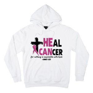 Heal Cancer Breast Cancer Awareness Month back and front side Hoodie