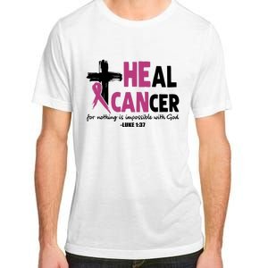 Heal Cancer Breast Cancer Awareness Month back and front side Adult ChromaSoft Performance T-Shirt