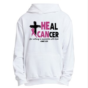 Heal Cancer Breast Cancer Awareness Month back and front side Urban Pullover Hoodie