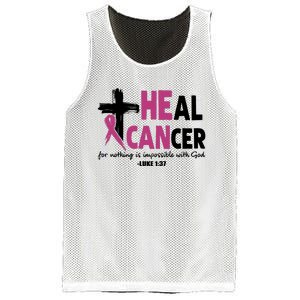 Heal Cancer Breast Cancer Awareness Month back and front side Mesh Reversible Basketball Jersey Tank