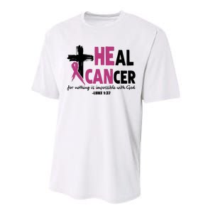 Heal Cancer Breast Cancer Awareness Month back and front side Performance Sprint T-Shirt