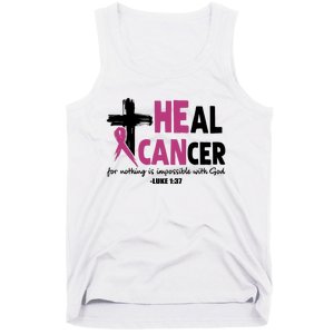 Heal Cancer Breast Cancer Awareness Month back and front side Tank Top