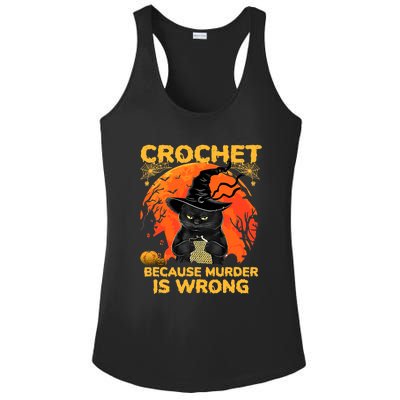 Halloween Crochet Because Murder Is Wrong For Halloween Cat Ladies PosiCharge Competitor Racerback Tank