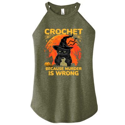 Halloween Crochet Because Murder Is Wrong For Halloween Cat Women's Perfect Tri Rocker Tank