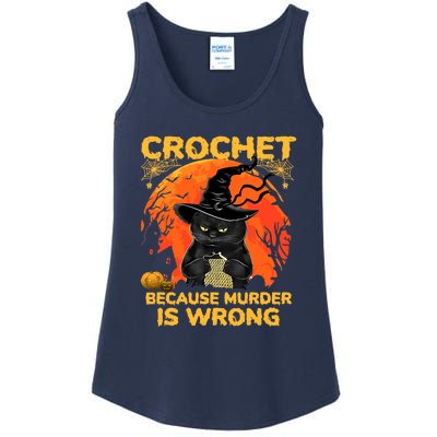 Halloween Crochet Because Murder Is Wrong For Halloween Cat Ladies Essential Tank