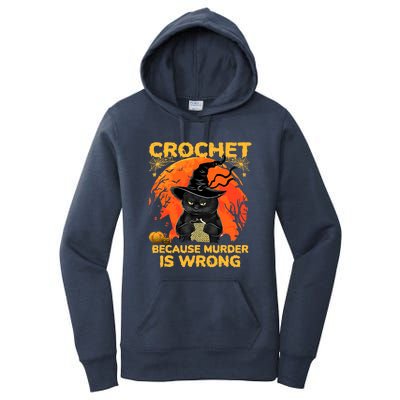 Halloween Crochet Because Murder Is Wrong For Halloween Cat Women's Pullover Hoodie