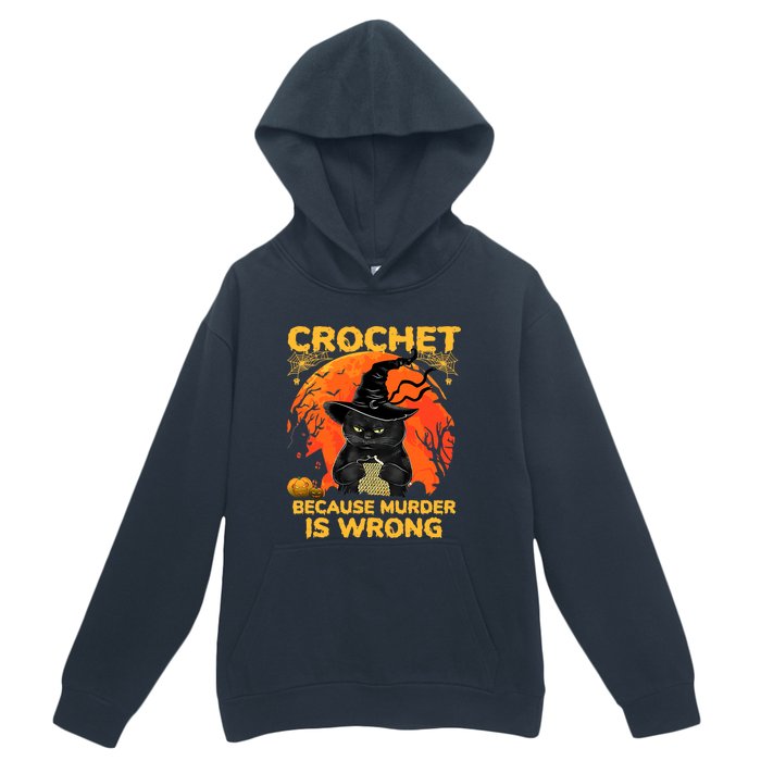 Halloween Crochet Because Murder Is Wrong For Halloween Cat Urban Pullover Hoodie