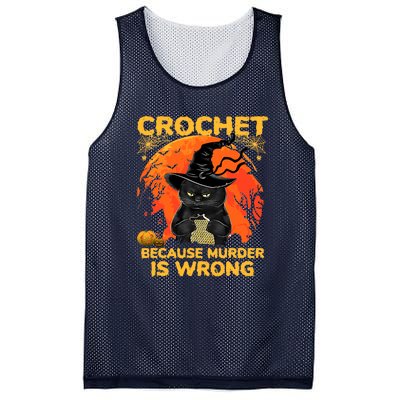 Halloween Crochet Because Murder Is Wrong For Halloween Cat Mesh Reversible Basketball Jersey Tank