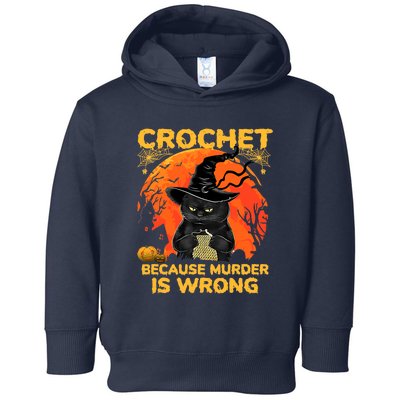 Halloween Crochet Because Murder Is Wrong For Halloween Cat Toddler Hoodie