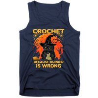 Halloween Crochet Because Murder Is Wrong For Halloween Cat Tank Top