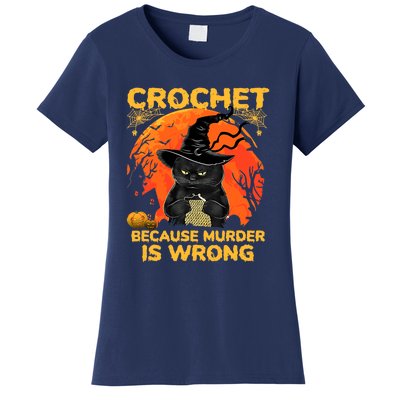 Halloween Crochet Because Murder Is Wrong For Halloween Cat Women's T-Shirt