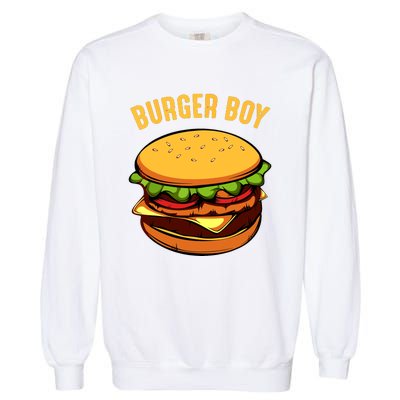 Hamburger Cheeseburger Burger Boy Funny Fast Food Lover Garment-Dyed Sweatshirt