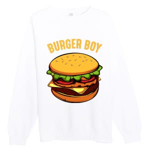 Hamburger Cheeseburger Burger Boy Funny Fast Food Lover Premium Crewneck Sweatshirt