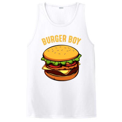 Hamburger Cheeseburger Burger Boy Funny Fast Food Lover PosiCharge Competitor Tank