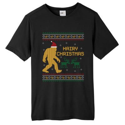 Hairy Christmas Bigfoot Santa Claus Ugly Christmas Sweater Gift Tall Fusion ChromaSoft Performance T-Shirt