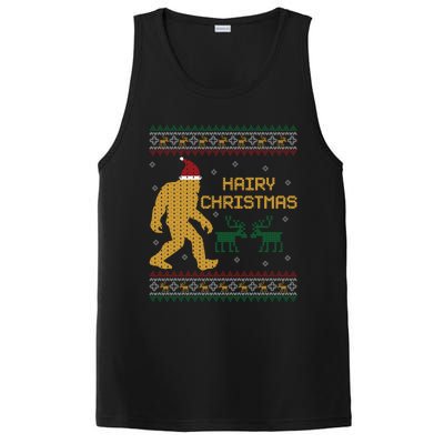 Hairy Christmas Bigfoot Santa Claus Ugly Christmas Sweater Gift PosiCharge Competitor Tank