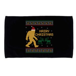 Hairy Christmas Bigfoot Santa Claus Ugly Christmas Sweater Gift Microfiber Hand Towel