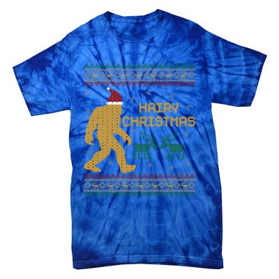 Hairy Christmas Bigfoot Santa Claus Ugly Christmas Sweater Gift Tie-Dye T-Shirt