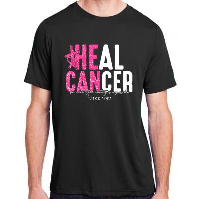 Heal Cancer Believe God Christian Breast Cancer Awareness Adult ChromaSoft Performance T-Shirt